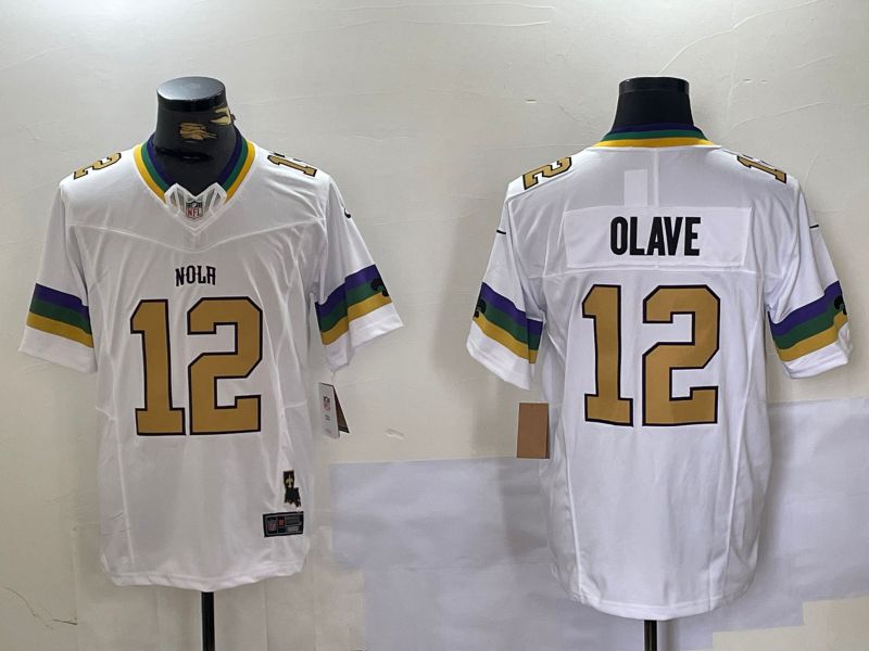 Men New Orleans Saints #12 Olave White Three generations 2024 Nike Vapor Limited NFL Jersey style 1->new orleans saints->NFL Jersey